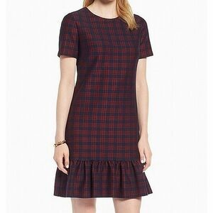 1901 Red Plaid Flare Dress Sz 8